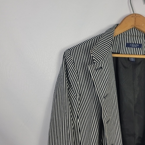 Women's 16W Chaps Striped Blazer - Picture 2 of 7